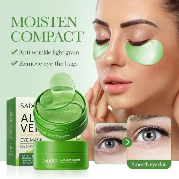 SADOER Hydrogel eye patches for puffiness and dark circles with aloe vera 60 pcs